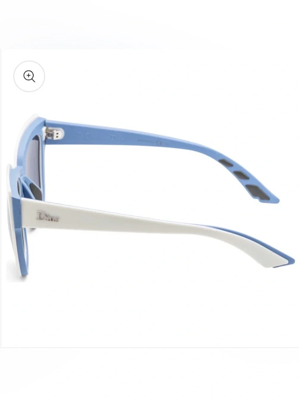 Dior White and Blue Square Frame Sunglasses - Picture 2 of 6